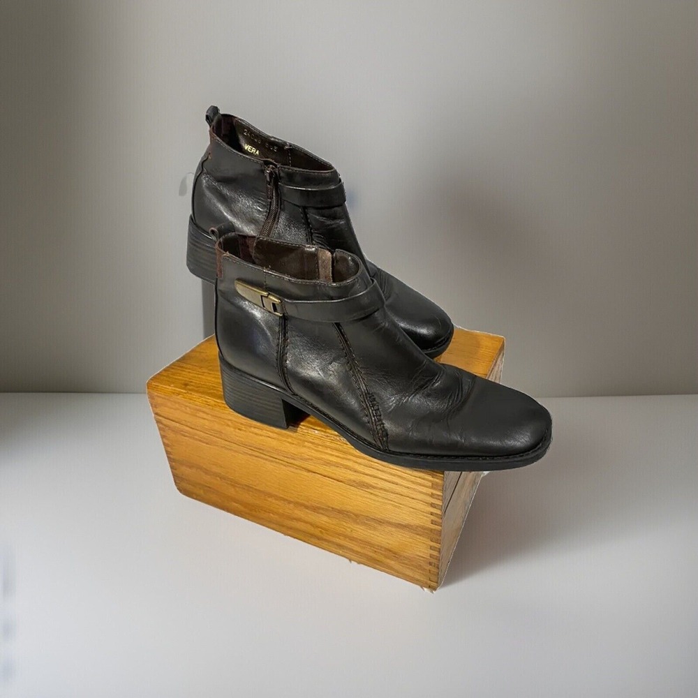 Apostrophe Women's Booties‎ Leather Size 7.5 made In Brazil Brown